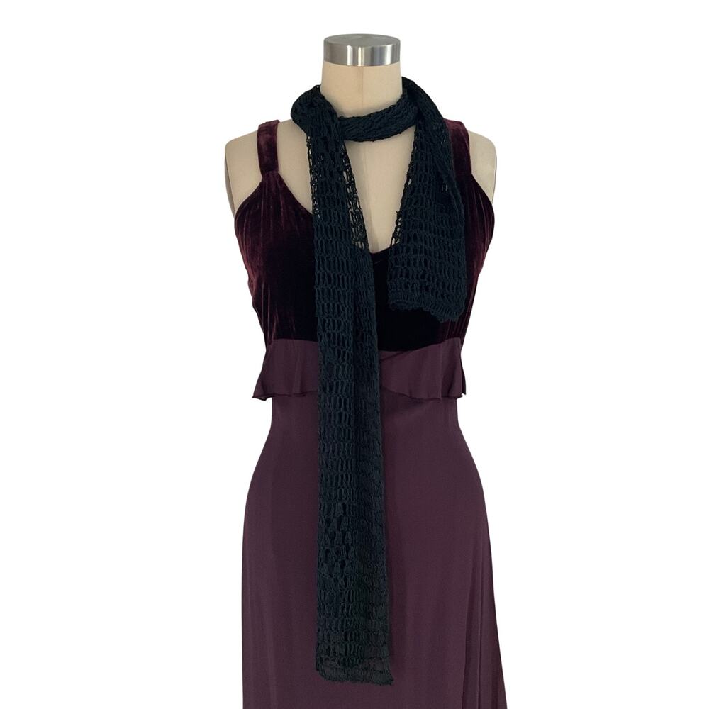 Dark Open Weave Whimsigoth Scarf: OS